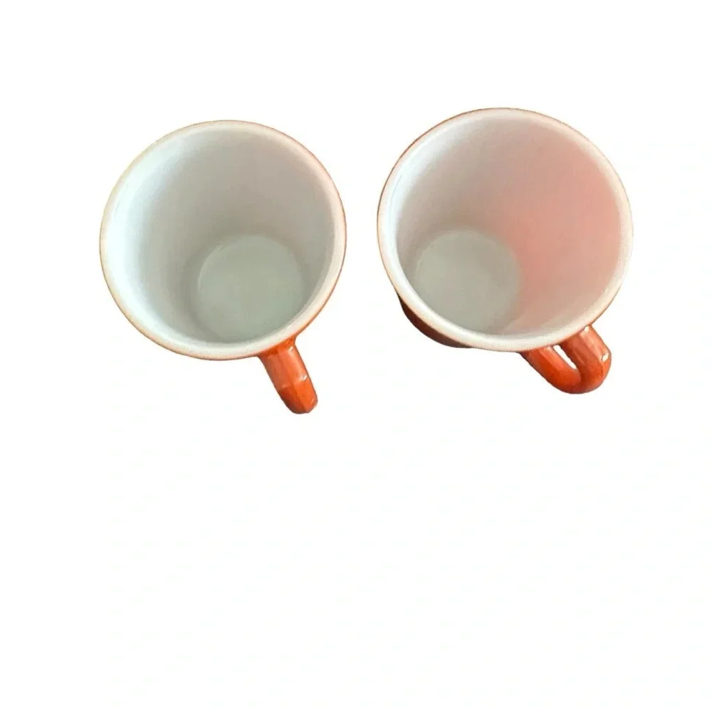 Vintage Corning Burnt Orange Cup Mug Set of 2